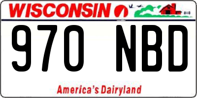 WI license plate 970NBD