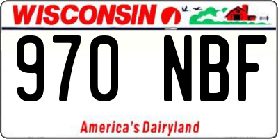 WI license plate 970NBF