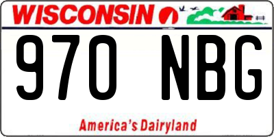 WI license plate 970NBG