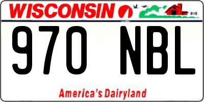 WI license plate 970NBL