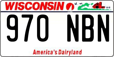 WI license plate 970NBN