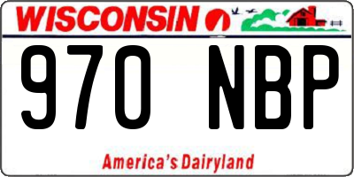 WI license plate 970NBP