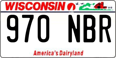 WI license plate 970NBR