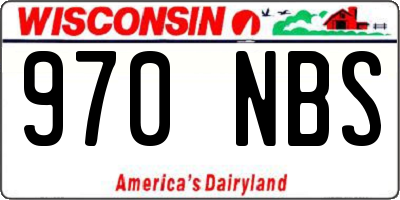 WI license plate 970NBS