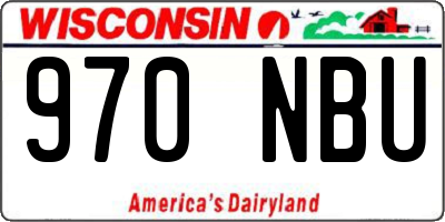 WI license plate 970NBU
