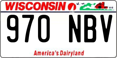 WI license plate 970NBV