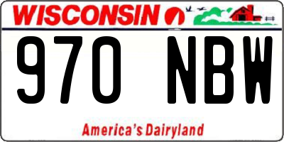 WI license plate 970NBW