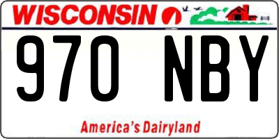 WI license plate 970NBY