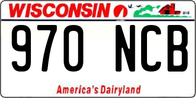 WI license plate 970NCB