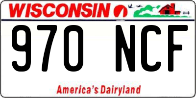 WI license plate 970NCF
