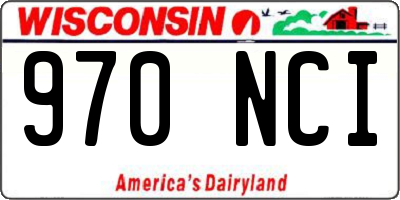 WI license plate 970NCI