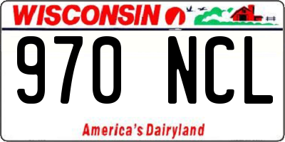 WI license plate 970NCL