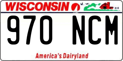 WI license plate 970NCM