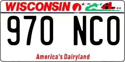WI license plate 970NCO