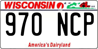 WI license plate 970NCP