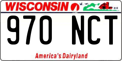 WI license plate 970NCT