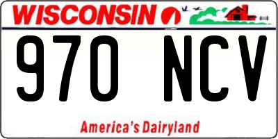 WI license plate 970NCV