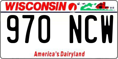 WI license plate 970NCW