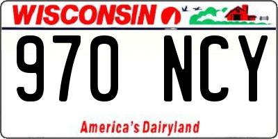 WI license plate 970NCY
