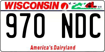 WI license plate 970NDC