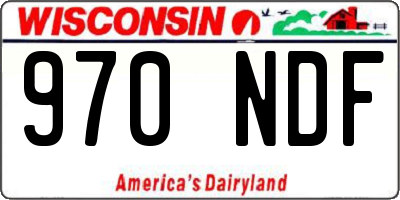 WI license plate 970NDF