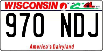 WI license plate 970NDJ