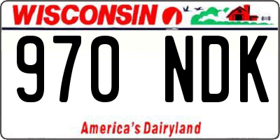 WI license plate 970NDK