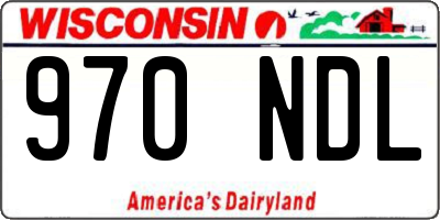 WI license plate 970NDL