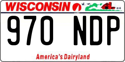 WI license plate 970NDP