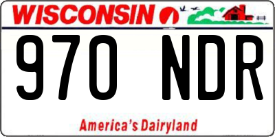 WI license plate 970NDR