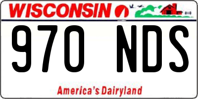 WI license plate 970NDS
