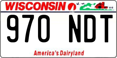 WI license plate 970NDT