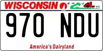 WI license plate 970NDU