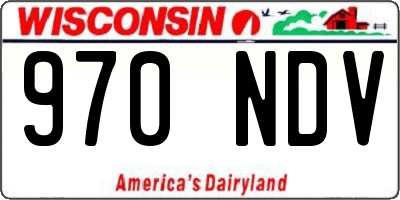 WI license plate 970NDV