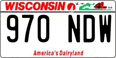 WI license plate 970NDW