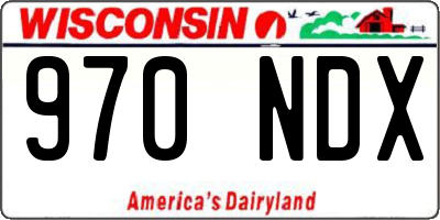 WI license plate 970NDX