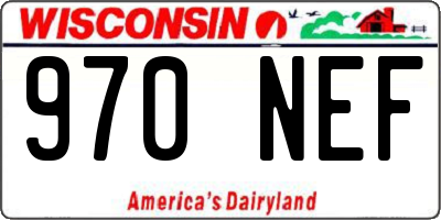 WI license plate 970NEF