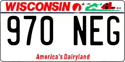 WI license plate 970NEG
