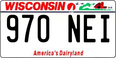 WI license plate 970NEI