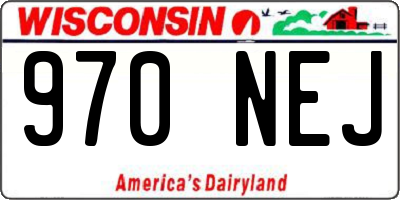 WI license plate 970NEJ