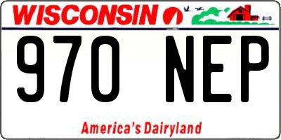 WI license plate 970NEP