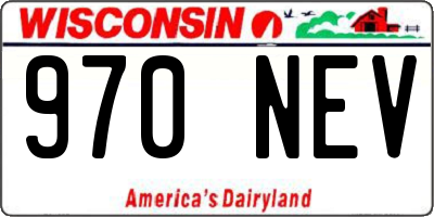 WI license plate 970NEV