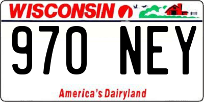 WI license plate 970NEY
