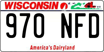 WI license plate 970NFD