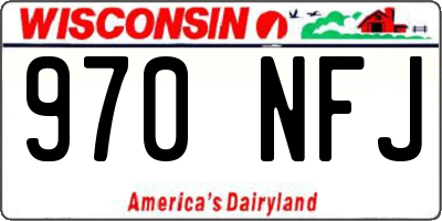 WI license plate 970NFJ