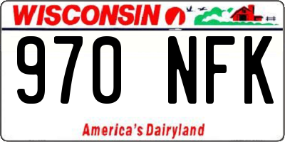 WI license plate 970NFK