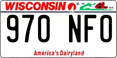 WI license plate 970NFO