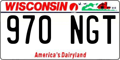 WI license plate 970NGT