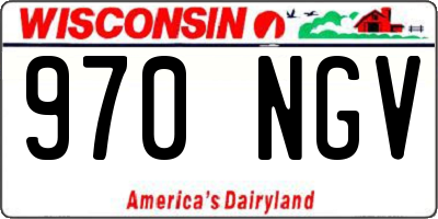 WI license plate 970NGV