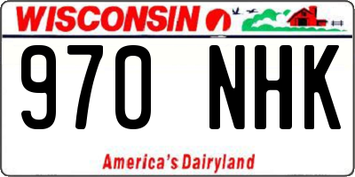 WI license plate 970NHK